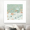 "Summer Confetti I" Matted and Framed White 36x36 Wall Art