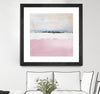 "Pink Sea Abstract" Matted and Framed Black 30x30 Wall Art
