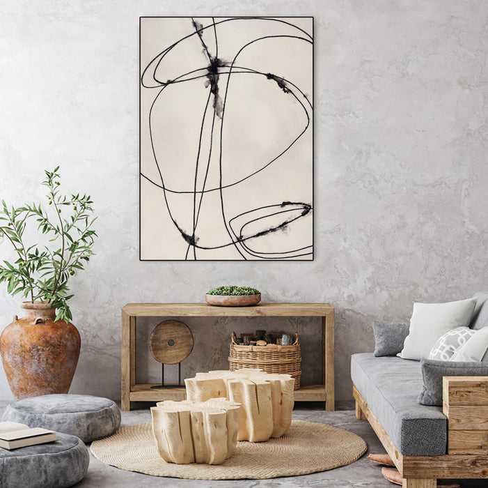 Œuvre d'art murale sur toile encadrée noire « Tangled Ties » 18 x 24