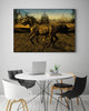 "2 Horses" Canvas Framed Black 36x24 Wall Art