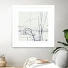 "Chalk Doodles H" Matted and Framed White 36x36 Wall Art