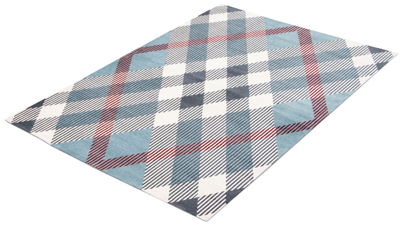 Carpette Kors bleue lavable à la machine - 5 pi 0 po x 7 pi 0 po
