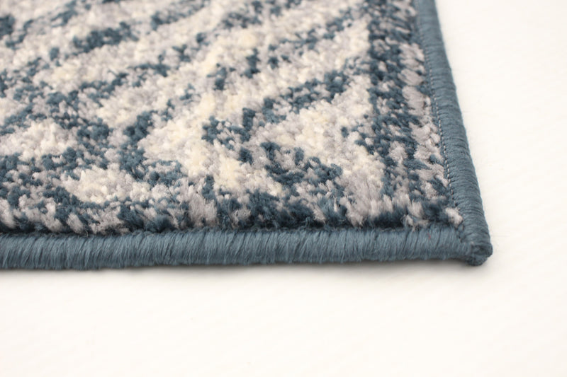 Carpette Electra couleur pétrole-argent - 7 pi 10 pox 10 pi 2 po