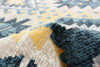 Mosaic Taupe/Blue Machine Washable Area Rug - 6'0" x 9'0"