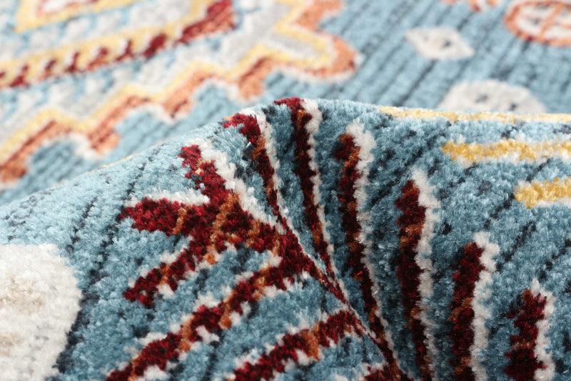 Carpette Gypsy bleue lavable à la machine - 6 pi 0 po x 9 pi 0 po