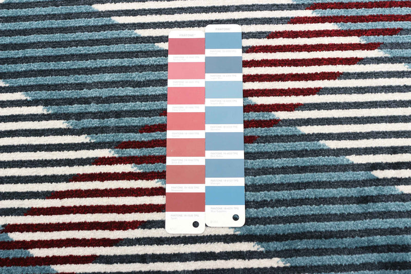 Carpette Kors bleue lavable à la machine - 5 pi 0 po x 7 pi 0 po