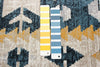 Mosaic Taupe/Blue Machine Washable Area Rug - 6'0" x 9'0"