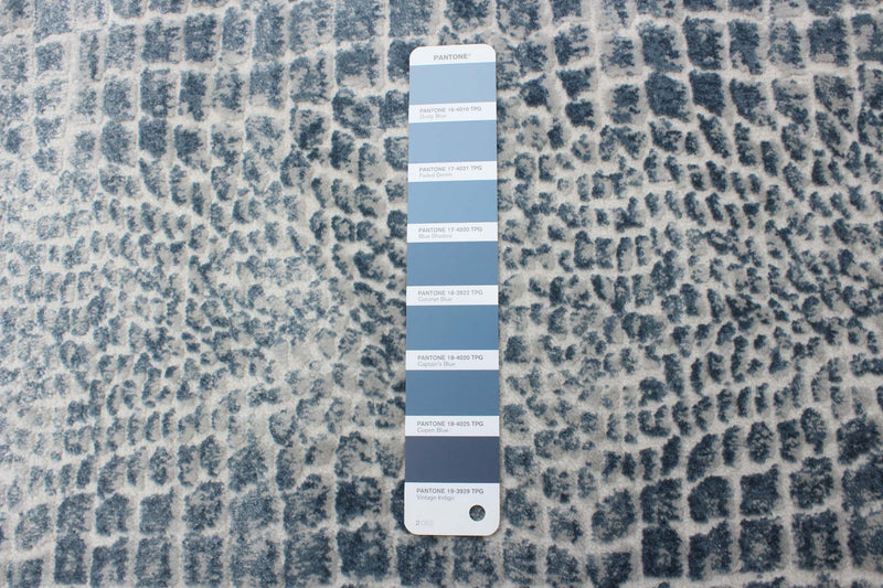 Carpette Kecia bleue/crème 3 pi 11 po x 5 pi 11 po