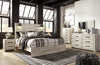 Abby King Panel Bed - {Rustic}, {Industrial} style Bed in White {Engineered Wood}