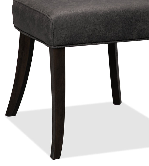 Chaise de salle à manger Bree en tissu de cuir végétalien - grise