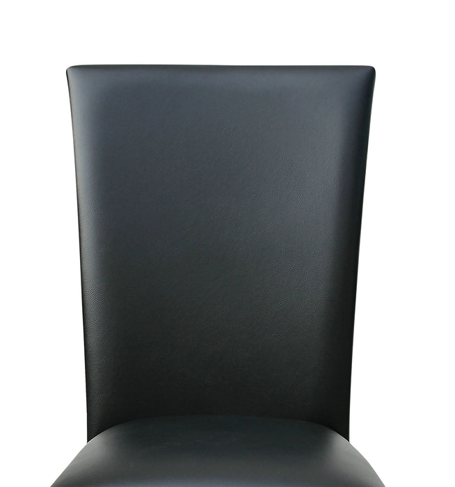 Ensemble de salle à manger Cami 7 pièces de hauteur comptoir avec table carrée de 54 po (L) avec dessus en marbre véritable et 6 chaises noires