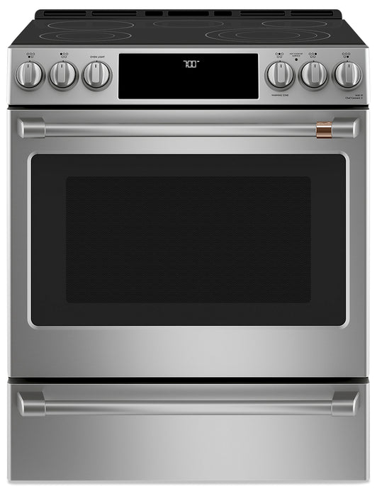 Cuisinière intelligente électrique Café de 5,7 pi³ avec convection européenne véritable et grilles autonettoyantes - acier inoxydable - CCES700P2MS1