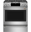 Cuisinière intelligente à gaz Café de 5,6 pi³ avec convection européenne véritable et grilles autonettoyantes - acier inoxydable - CCGS700P2MS1