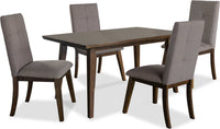 Ensemble de salle à manger Chelsea 5 pièces avec table de 60 po (L) et 4 chaises brunes - brun noyer