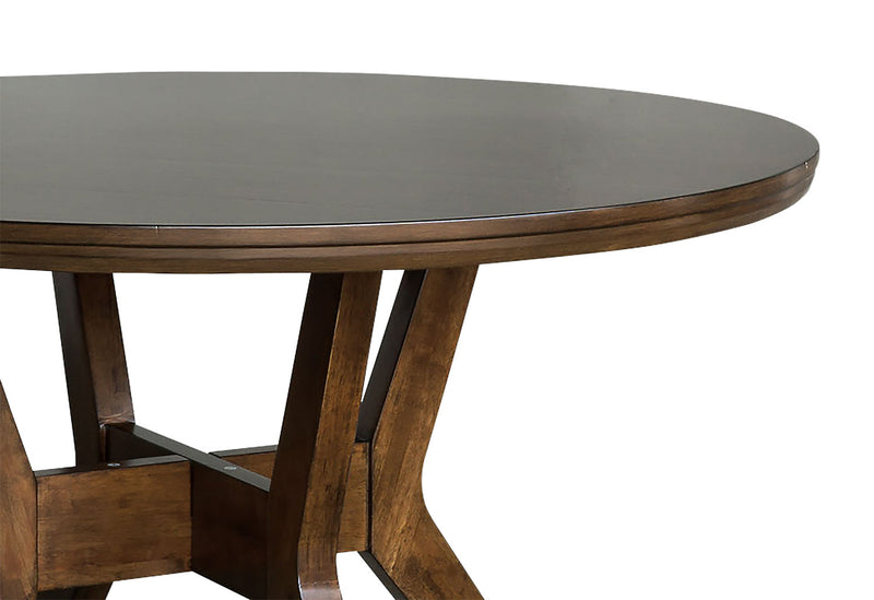 Ensemble de salle à manger Chelsea 5 pièces avec table ronde de 48 po (L) et 4 chaises brunes - brun noyer