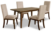 Ensemble de salle à manger Chelsea 5 pièces avec table de 60 po (L) et 4 chaises taupe - brun noyer