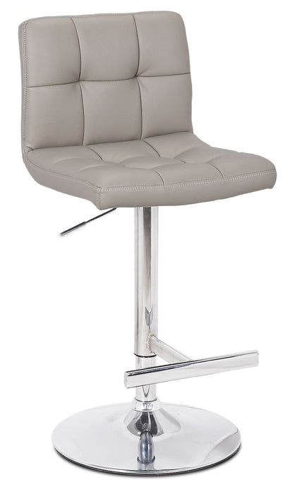 Tabouret 24-33 po H bar Cruz en tissu de cuir végétalien et en métal avec siège pivotant et réglable - taupe