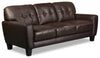 Curt Genuine Leather Sofa - Brown - {Modern}, {Retro} style Sofa in Brown {Solid Woods}