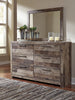 Derekson Dresser - {Rustic}, {Contemporary} style Dresser in Grey {Engineered Wood}, {Medium Density Fibreboard (MDF)}