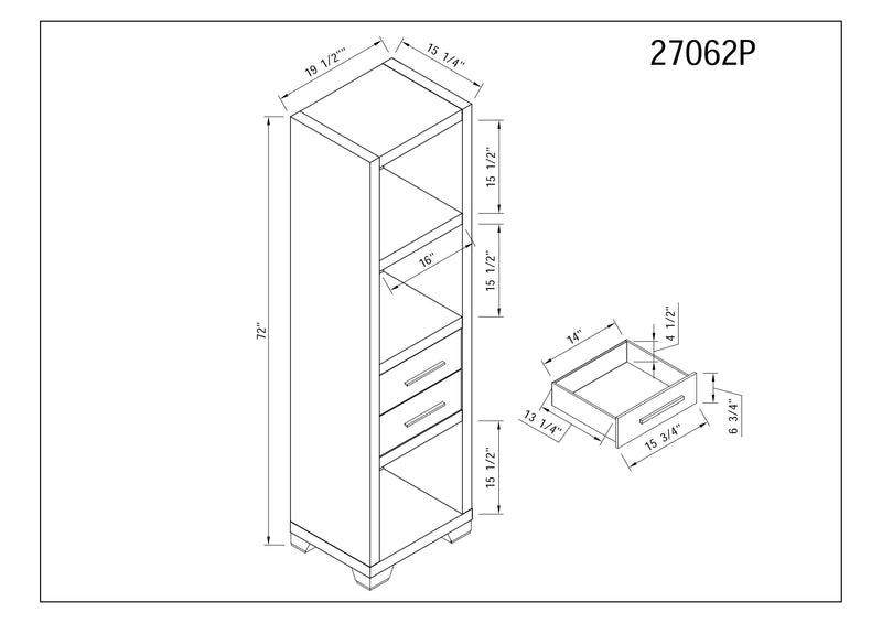 Meuble audio-vidéo Glendale 3 pièces avec rangement et système de gestion des câbles pour téléviseurs jusqu’à 65 po - espresso