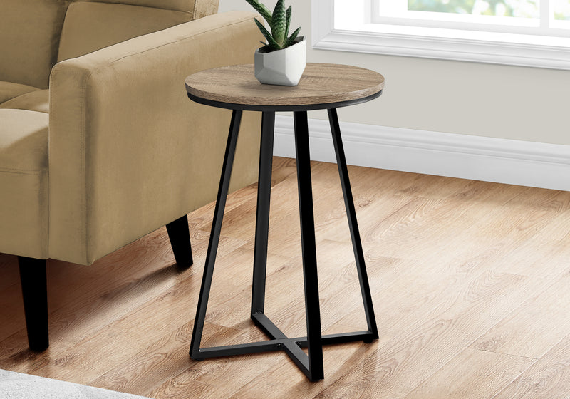 Table d’appoint taupe foncé et métal noir