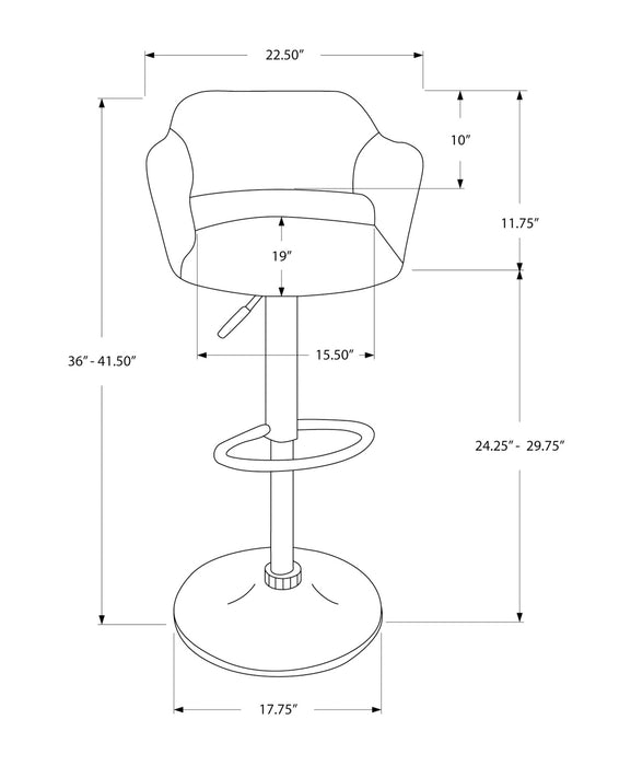 Tabouret bar noir et métal noir à levage hydraulique