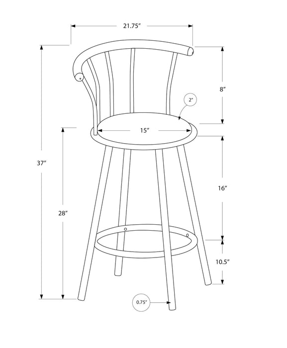 Tabouret bar pivotant en métal noir, 2 pièces