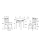 3pcs Set Grey Marble Charcoal Metal Dining Set