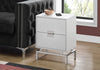 Glossy White Chrome Metal Accent Table