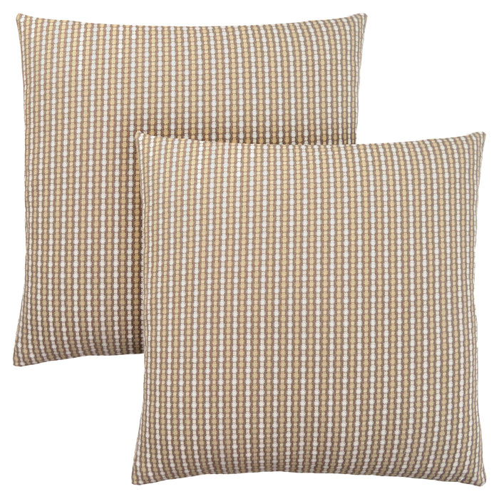Coussin 2 pièces abstrait à pois taupe foncé et clair