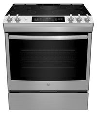 Cuisinière électrique GE de 5,3 pi³ avec convection européenne véritable et autonettoyage à la vapeu…