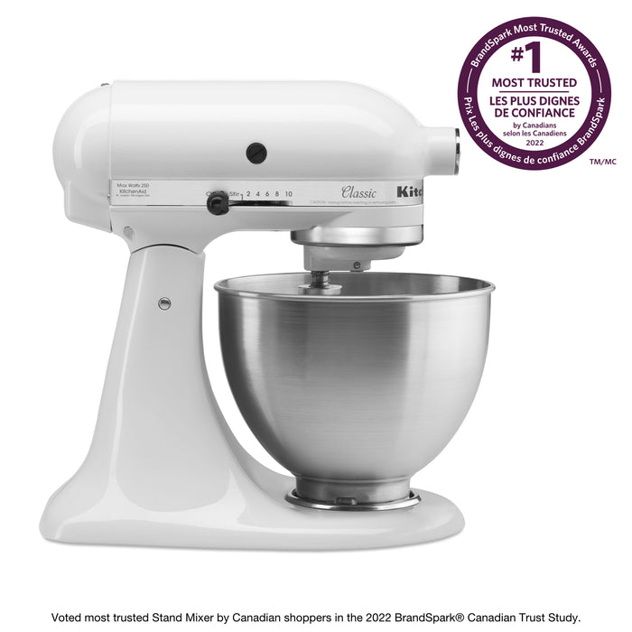 Batteur sur socle à tête inclinable KitchenAid de série ClassicMD de 4,5 pintes - K45SSWH