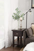 Kona Grove Chairside Table - Rustic style End Table in Dark Brown Wood