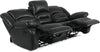 Toreno Genuine Leather Power Reclining Sofa - Black - {Contemporary} style Sofa in Black {Plywood}, {Solid Woods}
