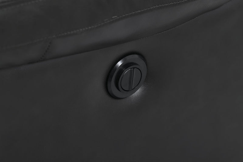 Sofa à inclinaison électrique Toreno de 86 po en cuir véritable - noir