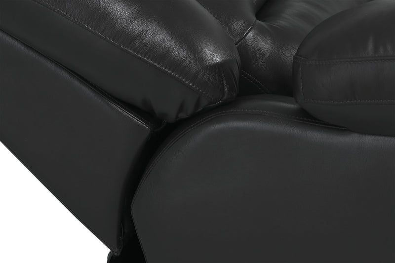 Sofa à inclinaison électrique Toreno de 86 po en cuir véritable - noir