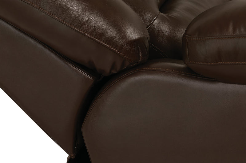 Fauteuil berçant inclinable Toreno de 42 po en cuir véritable - brun