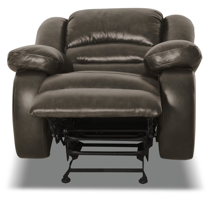 Fauteuil à inclinaison électrique Toreno de 42 po en cuir véritable - gris