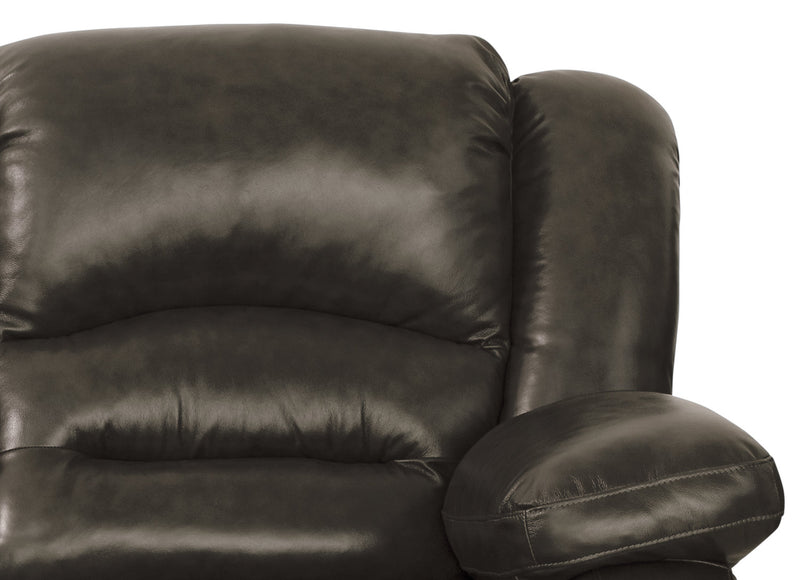 Fauteuil berçant inclinable Toreno de 42 po en cuir véritable - gris