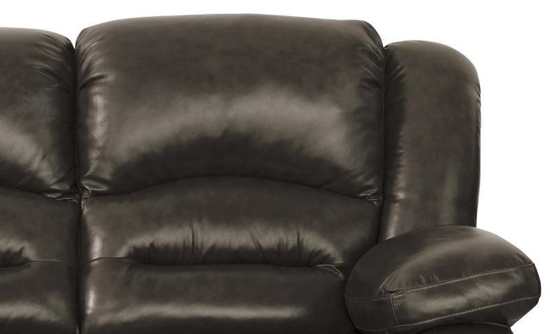 Causeuse inclinable Toreno de 64 po en cuir véritable - grise