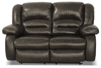  Causeuse inclinable Toreno de 64 po en cuir véritable - grise