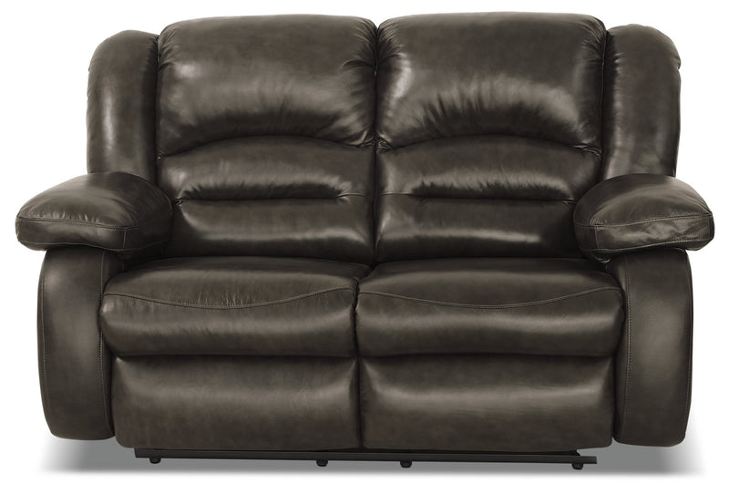 Causeuse inclinable Toreno de 64 po en cuir véritable - grise