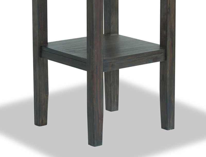 Ensemble Tribeca 5 pièces de hauteur comptoir avec table carrée de 40 po (L), base piédestal et 4 chaises - gris-brun