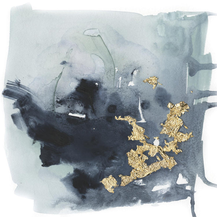 Œuvre d’art murale Giant Art « Cerulean & Gold I » 54 x 54