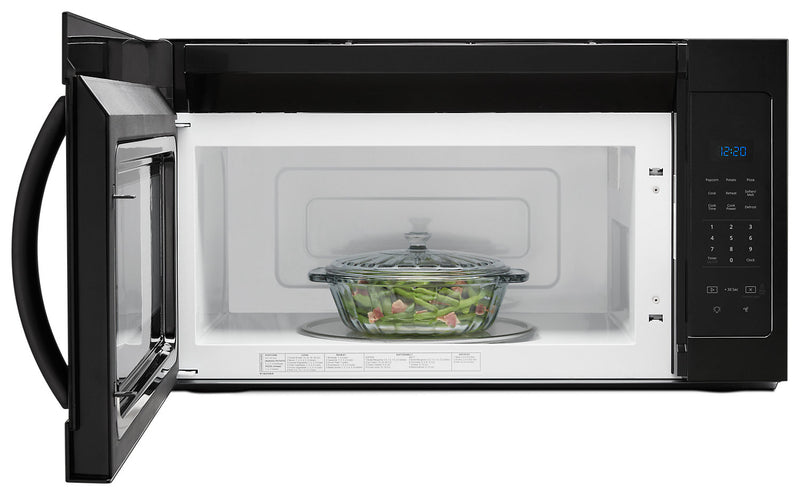 Four à micro-ondes à hotte intégrée Whirlpool de 1,7 pi³ avec cuisson à 900 W - noir - YWMH31017HB