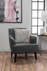 Aimy Linen-Look Fabric Accent Chair - Dark Grey - {Modern}, {Retro} style Accent Chair in Dark Grey {Plywood}, {Solid Woods}