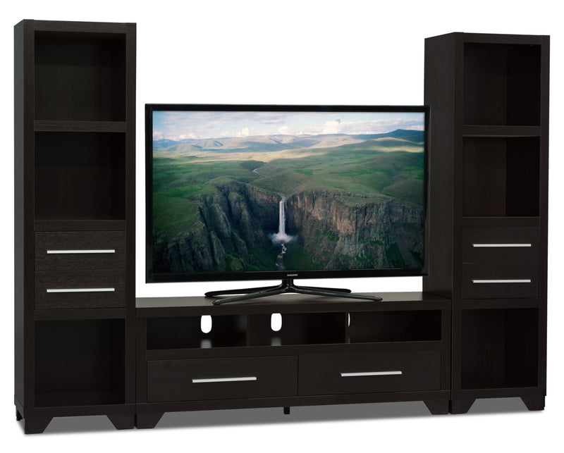 Meuble audio-vidéo Glendale 3 pièces avec rangement et système de gestion des câbles pour téléviseurs jusqu’à 65 po - espresso