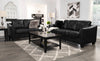 Andi Leather-Look Fabric Loveseat - Black 