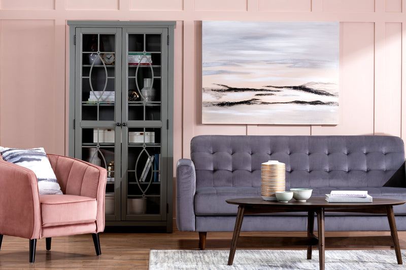 Armoire vitrée Athena de 36 po - grise