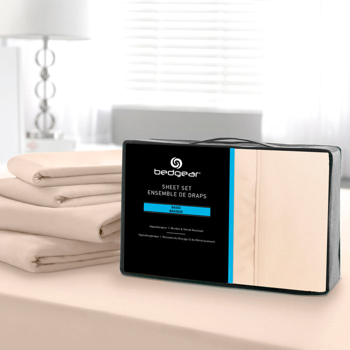 Ensemble de draps Basic BEDGEARMD 4 pièces pour très grand lit - sable